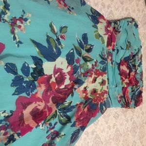 Floral strapless dress